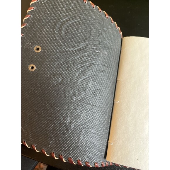 Grimoire journal Book Leather Print Celtic Cat Blank Spell Book Journal Notebook - Picture 4 of 6